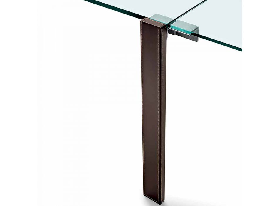 Utdragbart rektangulärt bord i genomskinligt glas tillverkat i Italien - Sopot Viadurini