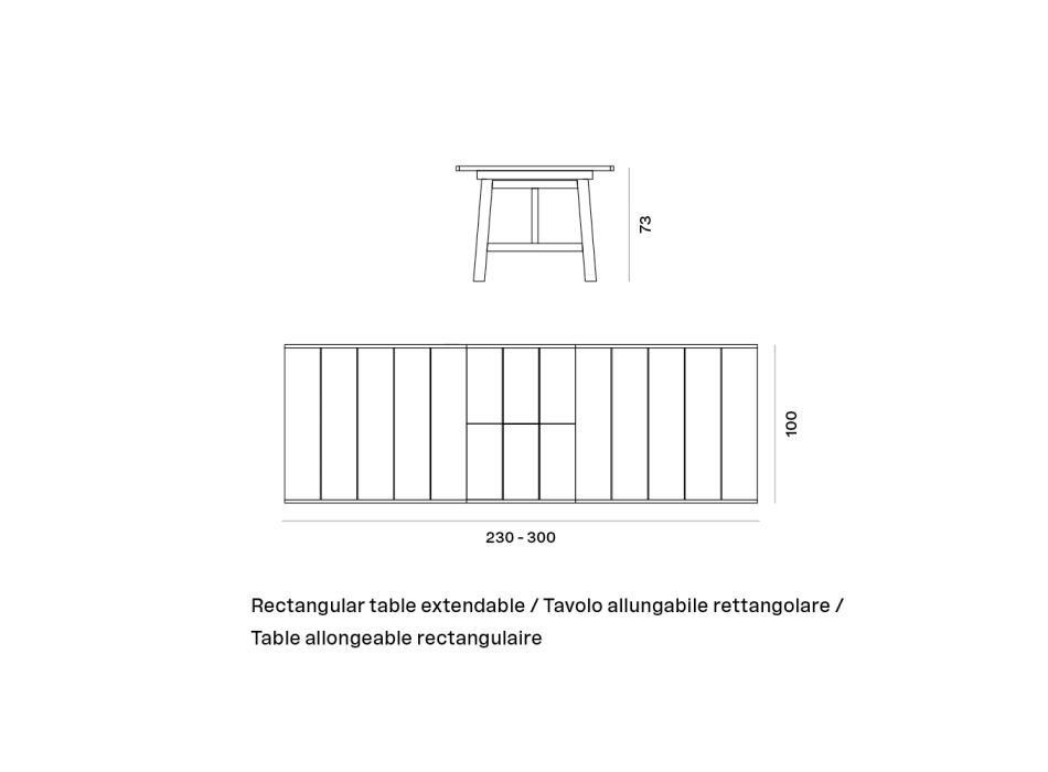 Rektangulärt utdragbart utomhusbord i teak Tillverkat i Italien - Oracle Viadurini