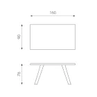 Rektangulärt bord med ekfanerskiva och aluminiumunderrede - Logan Viadurini