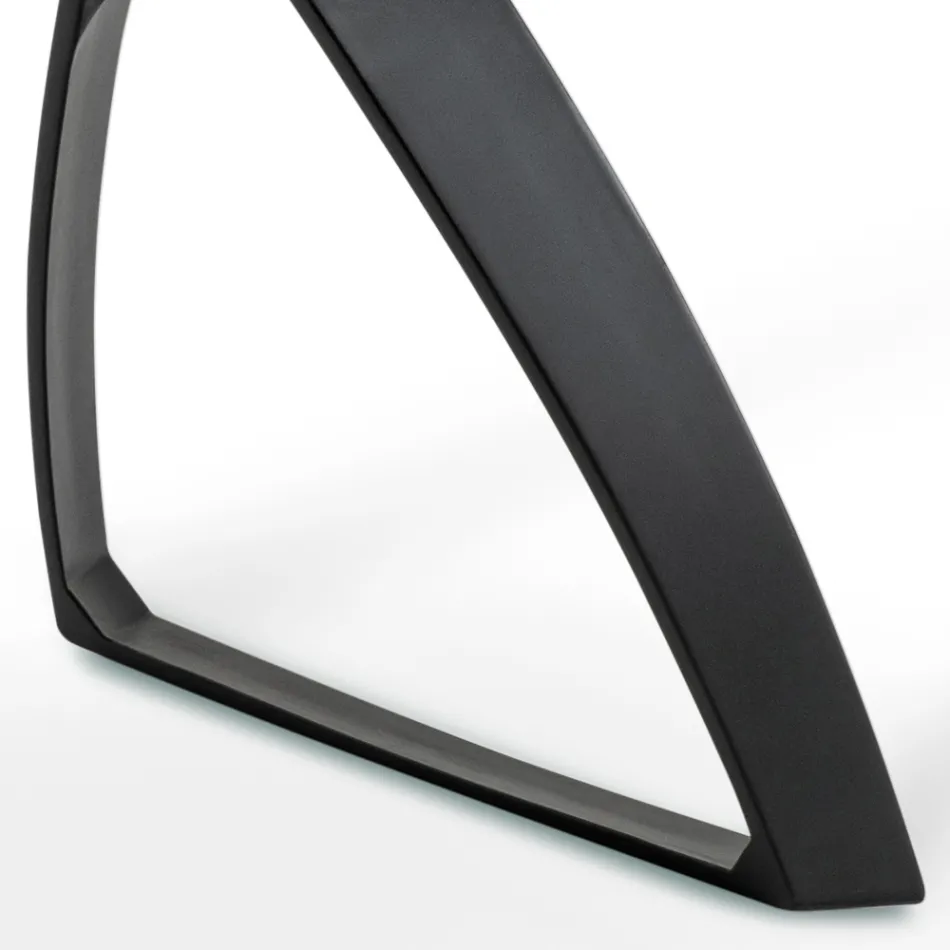 Rektangulärt bord med ekfanerskiva och aluminiumunderrede - Logan Viadurini