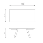 Rektangulärt bord med ekfanerskiva och aluminiumunderrede - Logan Viadurini