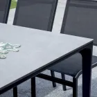 Rektangulärt trädgårdsbord i aluminium och stengods - Lunara Viadurini