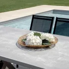 Rektangulärt trädgårdsbord i aluminium och grå harts - Nuvia Viadurini