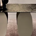 Rektangulärt bord i hamrat glas med baksida - Försilvrat Tillverkat i Italien - Almo Viadurini