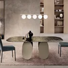 Rektangulärt bord i hamrat glas med baksida - Försilvrat Tillverkat i Italien - Almo Viadurini