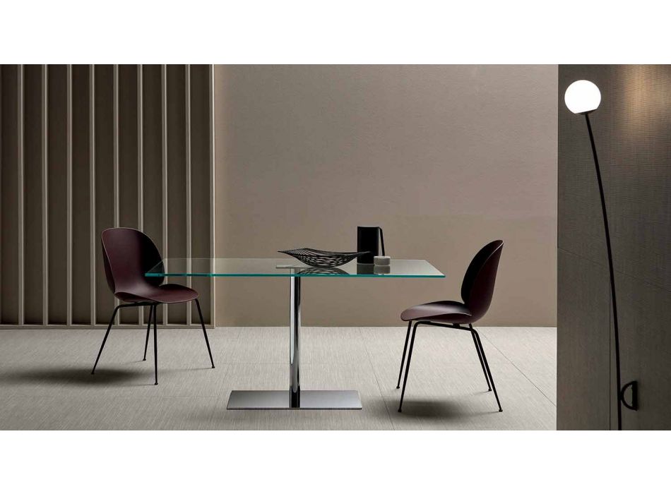 Modernt rektangulärt bord i rökt eller extremt glas tillverkat i Italien - Dolce Viadurini