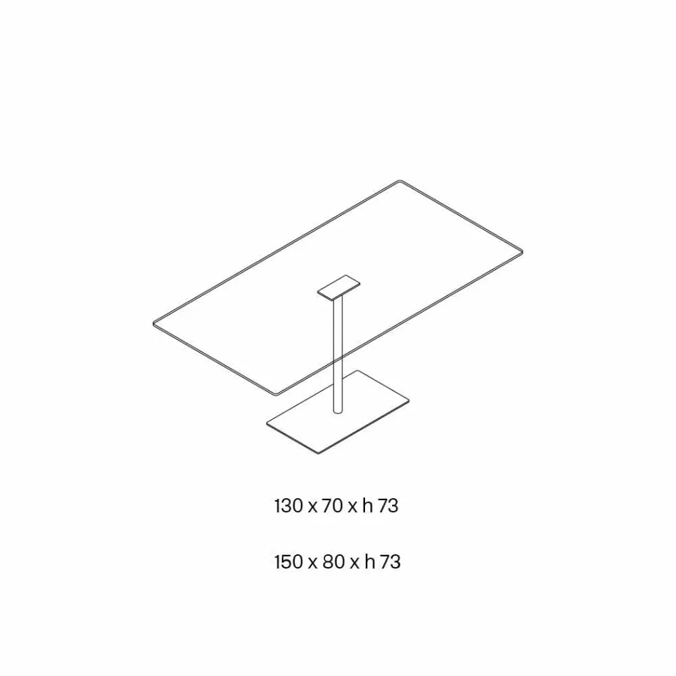 Modernt rektangulärt bord i rökt eller extremt glas tillverkat i Italien - Dolce Viadurini