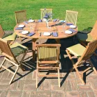 Runt utomhusbord Utdragbart till 170 cm Tillverkat av teak - Armonia Viadurini