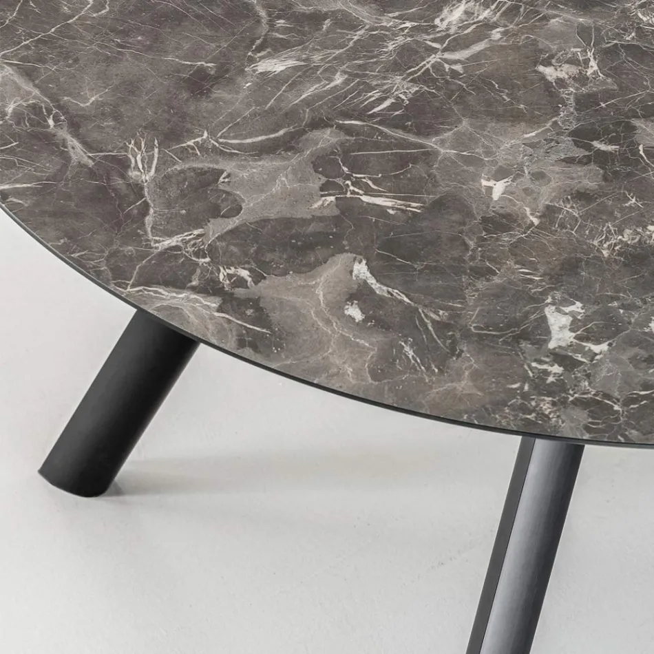 Runt bord utdragbart till 170 cm i stratifierad HPL - Convivio Viadurini