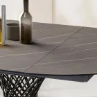 Runt bord utdragbart till 170 cm i metall och HPL - Sorriso Viadurini