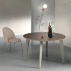 Utdragbart runt bord i Canaletto valnötsfaner - Tonico Viadurini