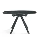 Utdragbart runt bord i sintrad sten med marmoreffekt - Portico Viadurini