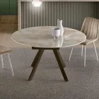 Utdragbart runt bord i sintrad sten med marmoreffekt - Portico Viadurini