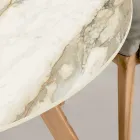 Runt utomhus keramiskt bord Calacatta Hermitage Tillverkat i Italien - Pegaso Viadurini