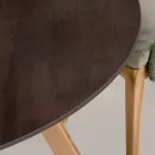 Runt utomhusbord i metall Corten Keramik Tillverkat i Italien - Pegaso Viadurini