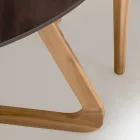 Runt utomhusbord i metall Corten Keramik Tillverkat i Italien - Pegaso Viadurini