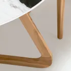 Runt utomhusbord i Panda White Ceramic Tillverkat i Italien - Pegaso Viadurini