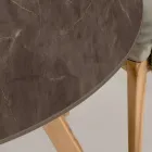 Runt utomhusbord i Pulpis Brown Keramik Tillverkat i Italien - Pegaso Viadurini