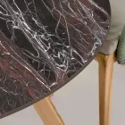 Runt utomhusbord i Röd Keramik Domus Tillverkad i Italien - Pegaso Viadurini