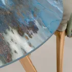 Runt utomhus keramiskt bord Thunderstorm Made in Italy - Pegaso Viadurini