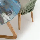 Runt utomhus keramiskt bord Thunderstorm Made in Italy - Pegaso Viadurini