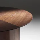 Runt matbord i askfanerad plywood - Libra Viadurini