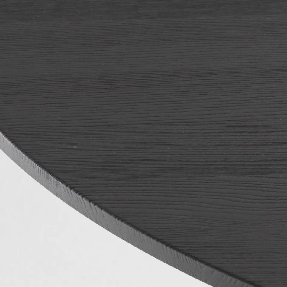 Runt matbord i askfanerad plywood - Libra Viadurini