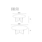 Runt matbord i askfanerad plywood - Libra Viadurini