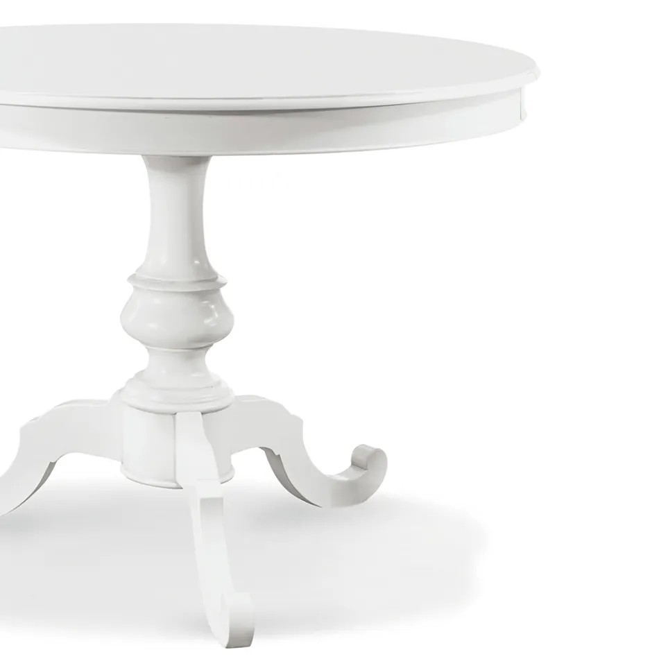 Runt utdragbart vardagsrumsbord i trä Tillverkat i Italien - Vittoria Viadurini