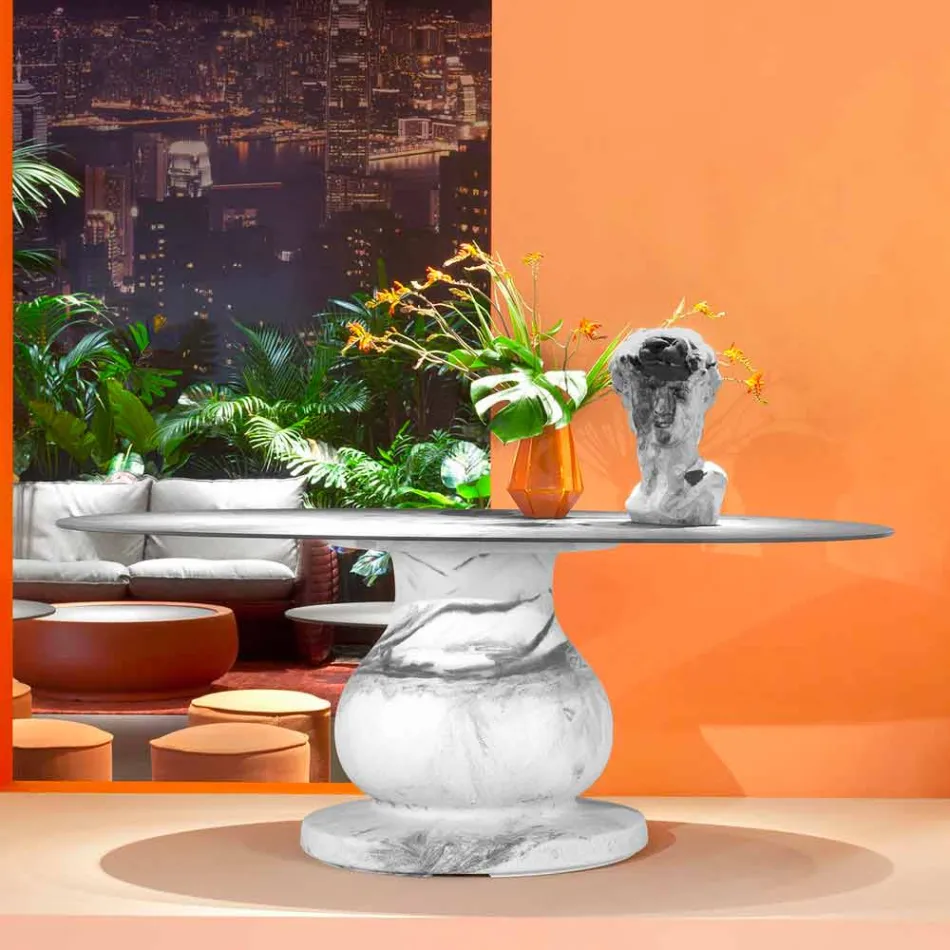 Klassisk design rundbord, Ø140 och HPL topp - Nittonde århundradet av Slide Viadurini