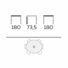 Runt designbord i glas och oljad ask tillverkad i Italien - Madame Viadurini