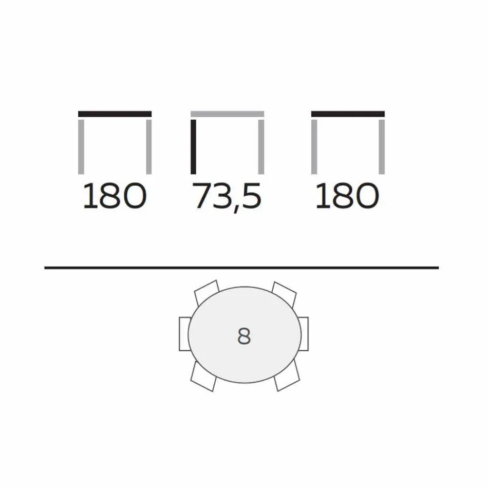 Runt designbord i glas och oljad ask tillverkad i Italien - Madame Viadurini