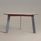 Rundbord i modern design i stål och färgad lackerad MDF - Aronte Viadurini