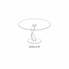 Rundt bord av modern design i extra klart glas tillverkat i Italien - Akka Viadurini