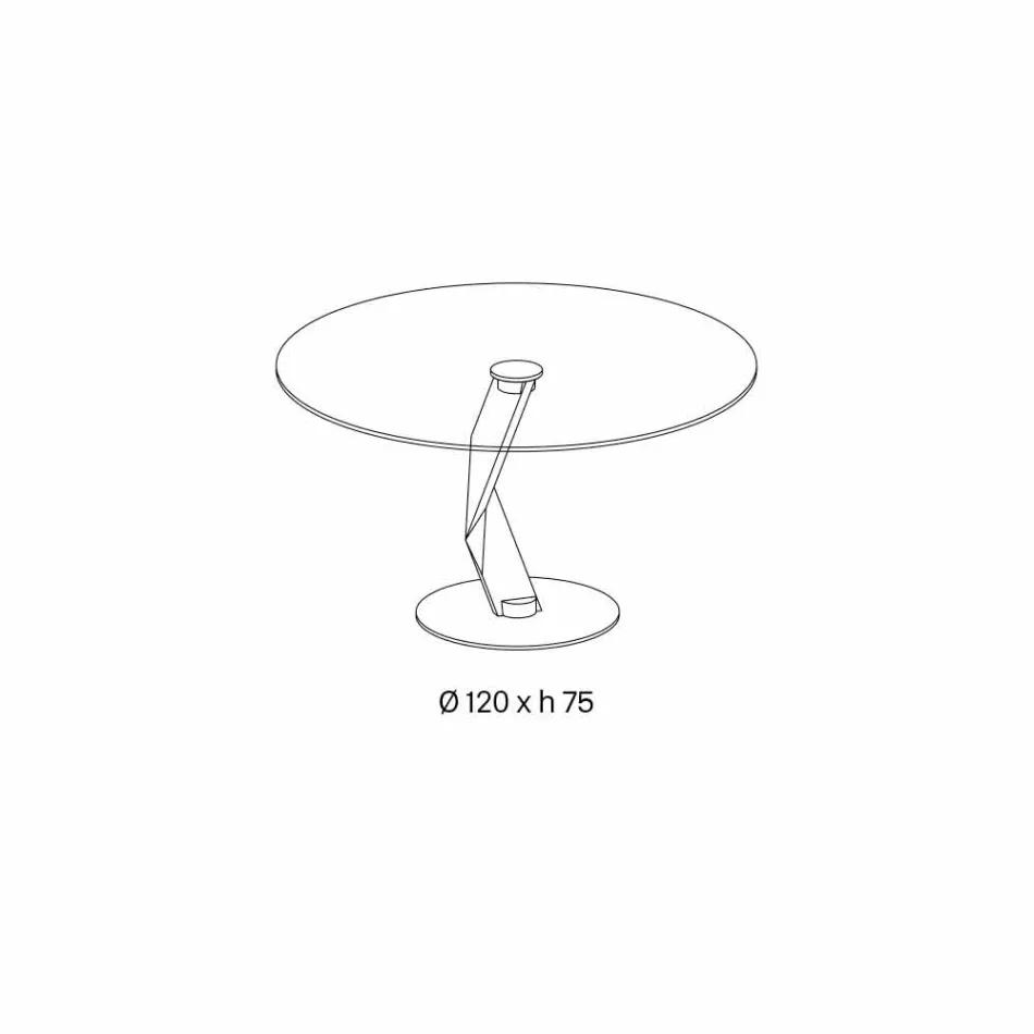 Rundt bord av modern design i extra klart glas tillverkat i Italien - Akka Viadurini