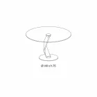 Rundt bord av modern design i extra klart glas tillverkat i Italien - Akka Viadurini