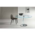 Rundt bord av modern design i extra klart glas tillverkat i Italien - Akka Viadurini