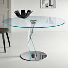 Rundt bord av modern design i extra klart glas tillverkat i Italien - Akka Viadurini