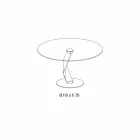 Rundt bord av modern design i extra klart glas tillverkat i Italien - Akka Viadurini