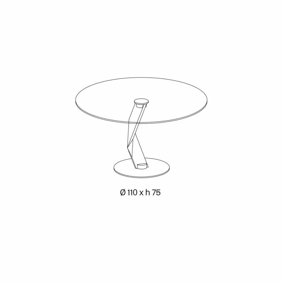 Rundt bord av modern design i extra klart glas tillverkat i Italien - Akka Viadurini