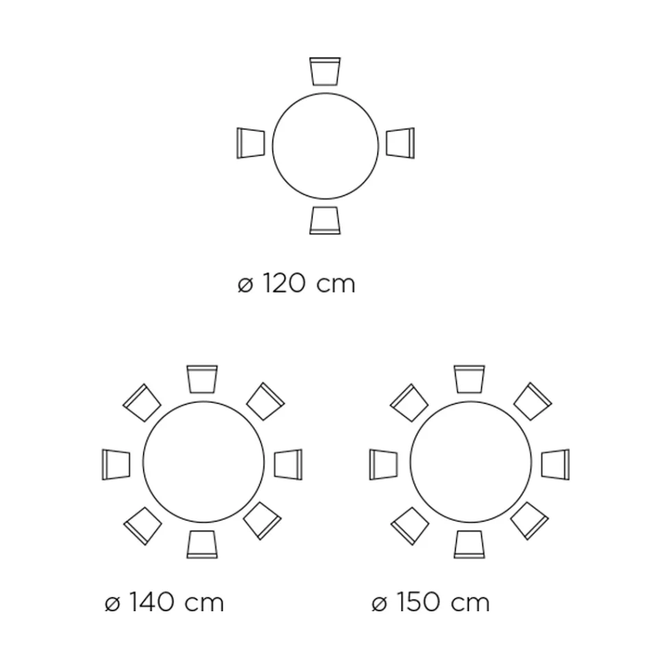 Fast runt bord med keramisk skiva tillverkad i Italien - sax Viadurini