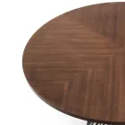Runt bord i metall och fanerad MDF - Lantan Viadurini