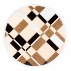 modeno Runt bord med glasskiva och Ozzy träinlägg Viadurini