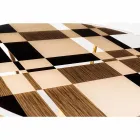 modeno Runt bord med glasskiva och Ozzy träinlägg Viadurini