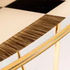 modeno Runt bord med glasskiva och Ozzy träinlägg Viadurini