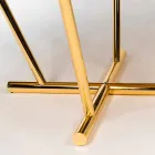 modeno Runt bord med glasskiva och Ozzy träinlägg Viadurini