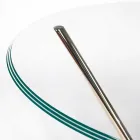 Modern rundabordssamtal med glasskiva och marmor bas Adele Viadurini