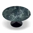 Modernt runt bord i Carrara-marmor och Marquinia Made in Italy – Dollars Viadurini