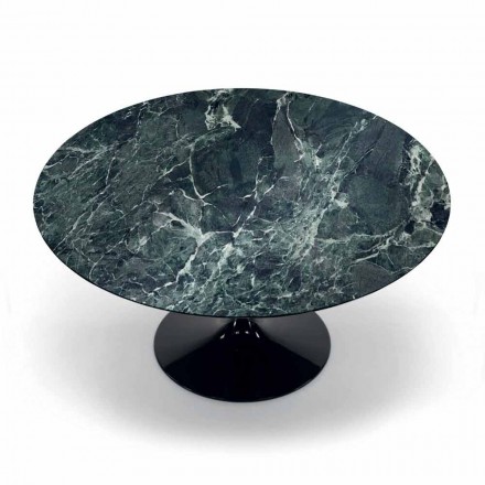 Modernt runt bord i Carrara-marmor och Marquinia Made in Italy – Dollars Viadurini