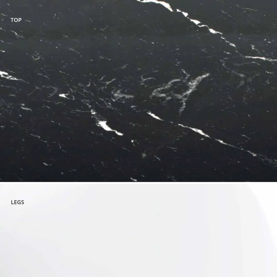 Modernt runt bord i Carrara-marmor och Marquinia Made in Italy – Dollars Viadurini